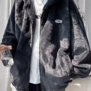 金丝绒棉衣外套男冬季加绒加厚连帽棉服男生大码保暖防寒冬装夹克